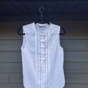 Lauren Conrad, sleeveless, Swiss dot, medium blouse